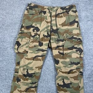 Smoke Rise Mens Wood Camo Utility Nylon Stacked Cargo Pants Mens Size L